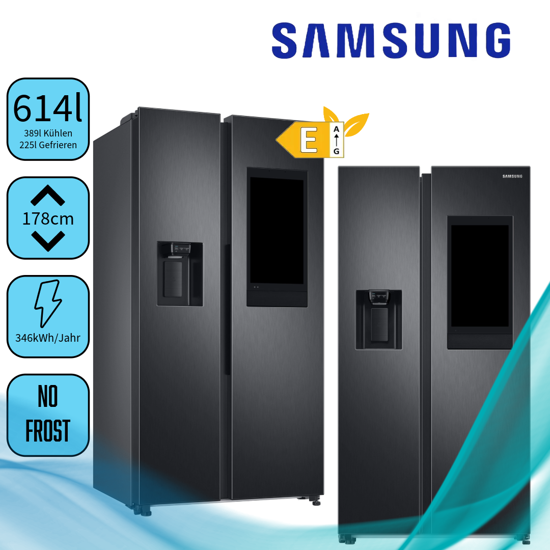 Samsung RS6HA8891B1 Side-by-Side, Inhalt Kühlbereich 389 Liter  Höhe 178 cm