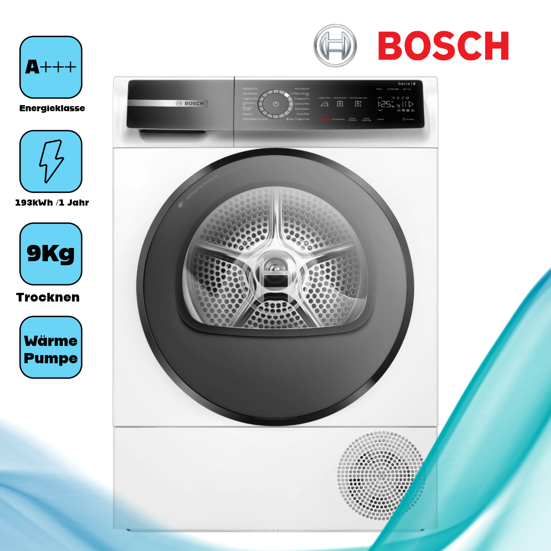 Bosch WQB245B40 Wärmepumpentrockner, Kondensationseffizienzklasse B,  9 kg