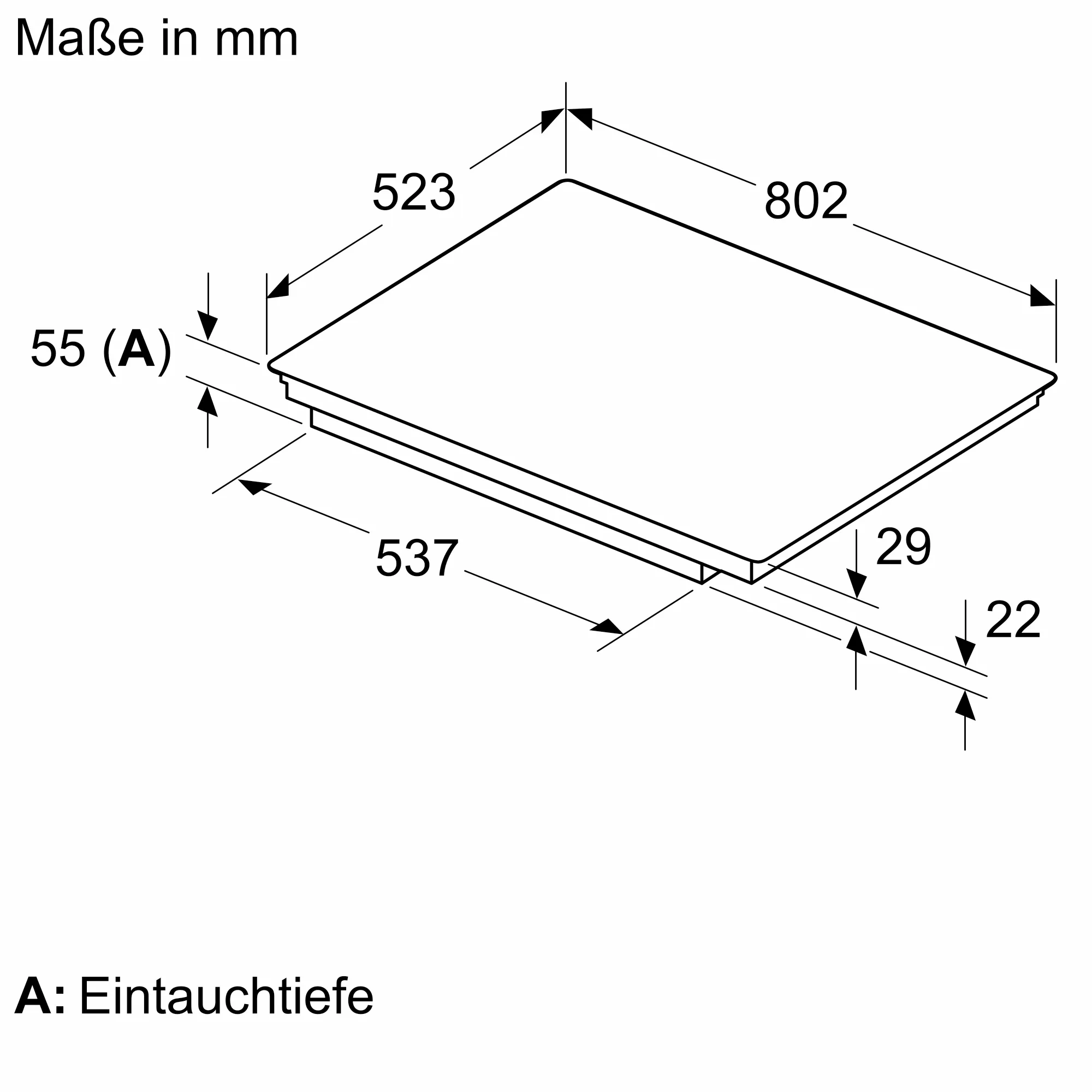 Siemens EH845HFB1E Induktionskochfeld  flacher, breiter Rahmen  autark  aufliegender Einbau  Standardbreite 85 