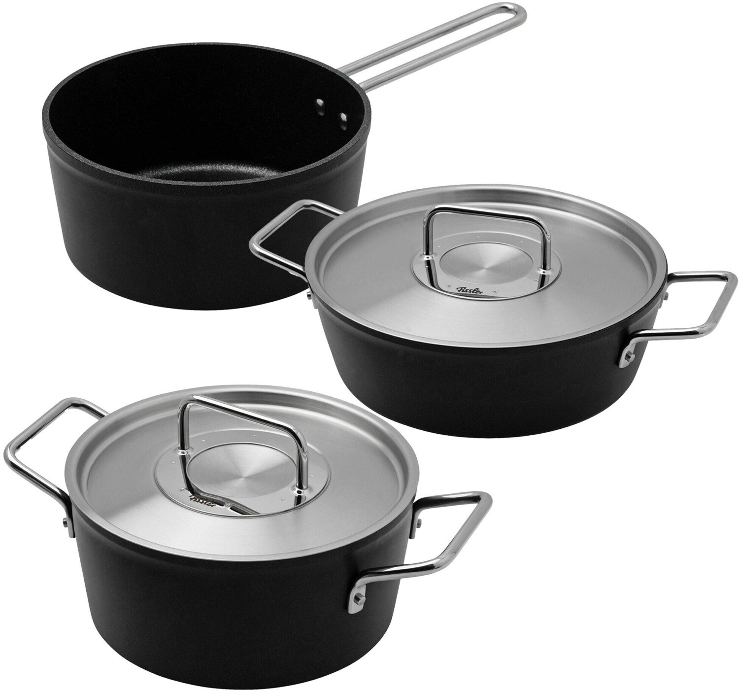 Fissler Kochtopfset Adamant 3-teilig schwarz