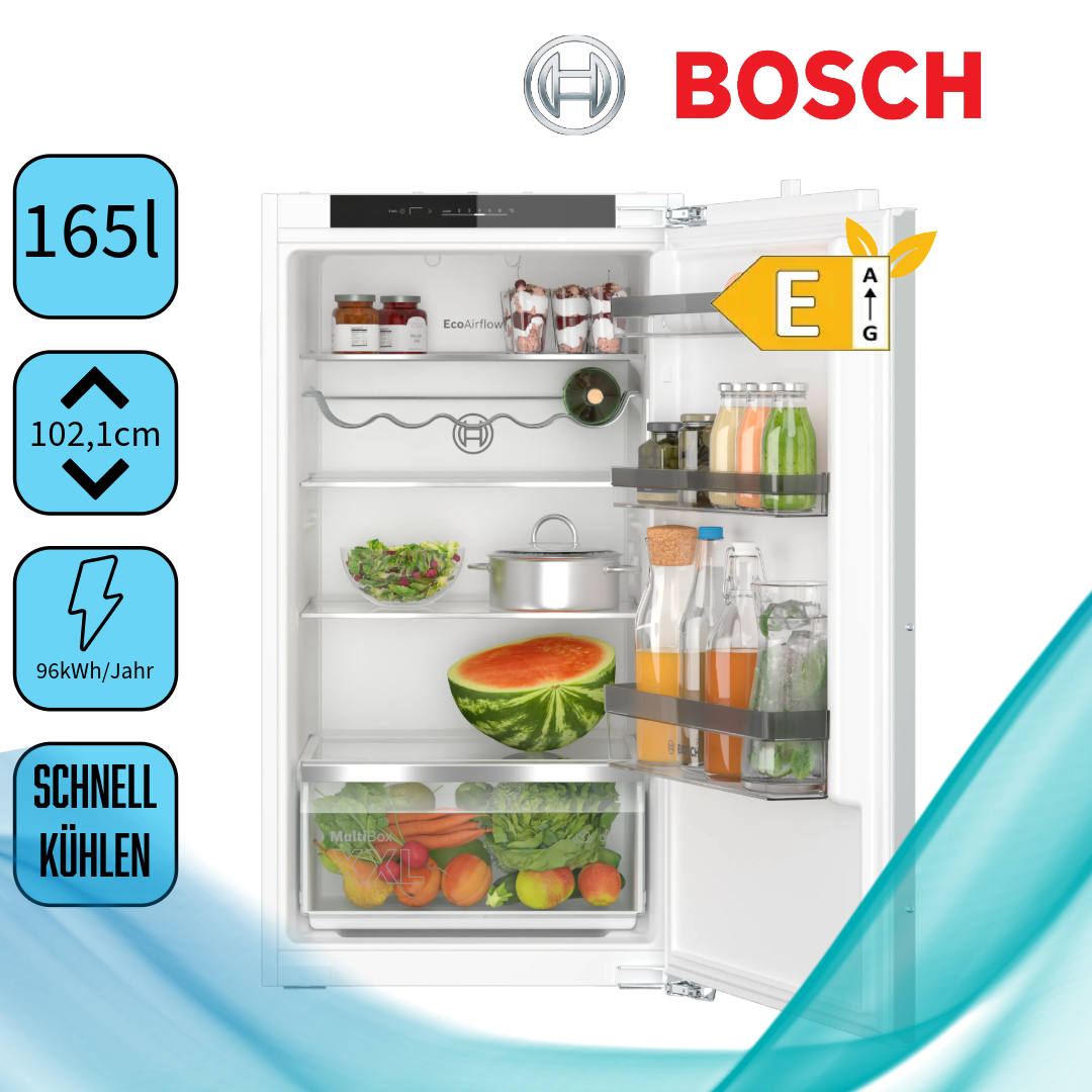 Bosch KIR31VFE0 Vollraumkühlschrank   Inhalt Kühlbereich 165 Liter  Höhe 102,1 cm  0-Grad-Zone