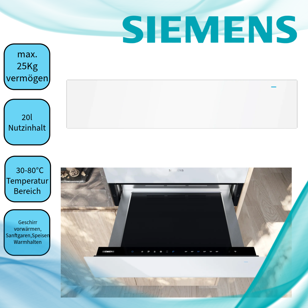 Siemens BI710C1W1  Wärmeschublade  Touch-Bedienung  Höhe 14 cm  Breite 60 cm
