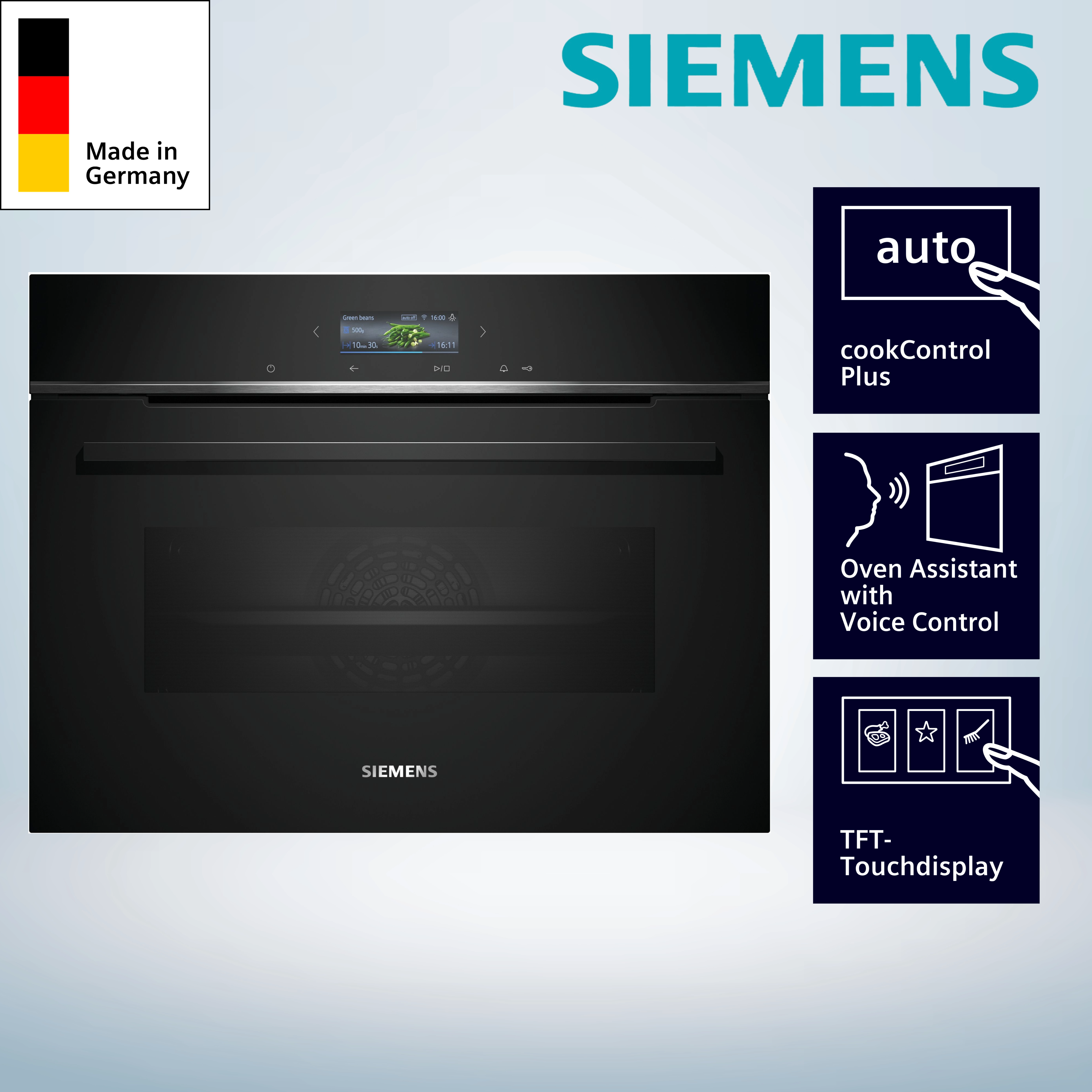  Siemens CB774G1B1 Kompaktbackofen  47 Liter  Hydrolyse  WLAN-fähig  Umluft  Heißluft  Grill 