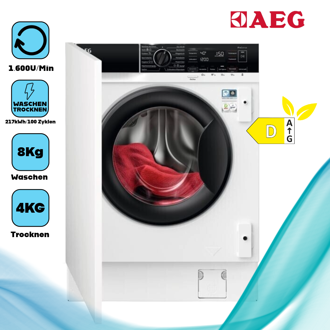AEG LWR8WI7680 Waschtrockner Einbau 8 kg Waschen  4 kg Trocknen 