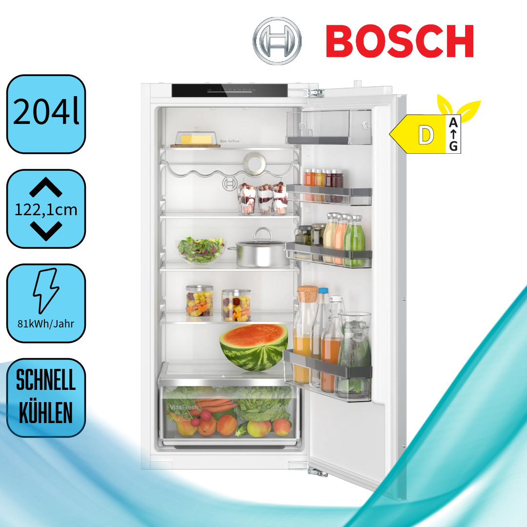 Bosch KIR41ADD1 Vollraumkühlschrank  Inhalt Kühlbereich 204 Liter  Höhe 122,1 cm  0-Grad-Zone
