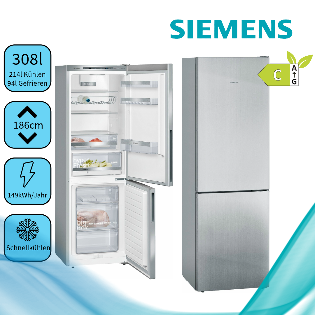 Siemens KG36EALCA  Kühl-Gefrierkombination Inhalt Kühlbereich 214 Liter 