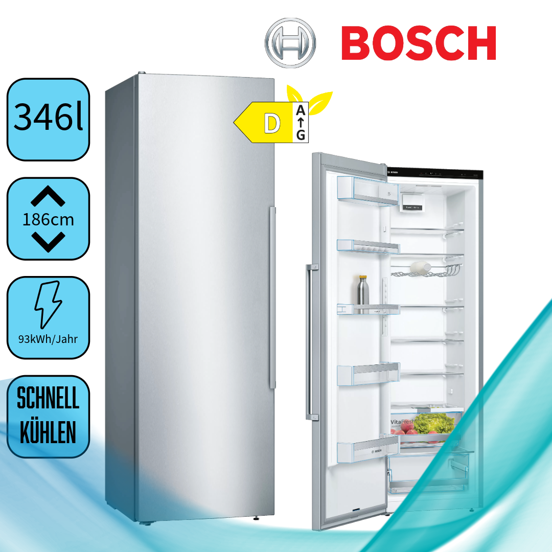 Bosch KSV36AIDP  Standkühlschrank  Inhalt Kühlbereich 346 Liter  Höhe 186 cm