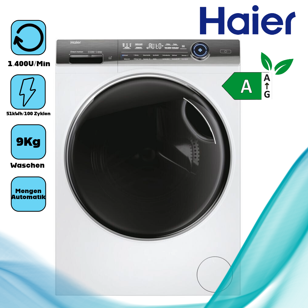 Haier HW90-BD14979U1 Waschmaschine / 9 kg/A - beste Effizienz/Smart Home 